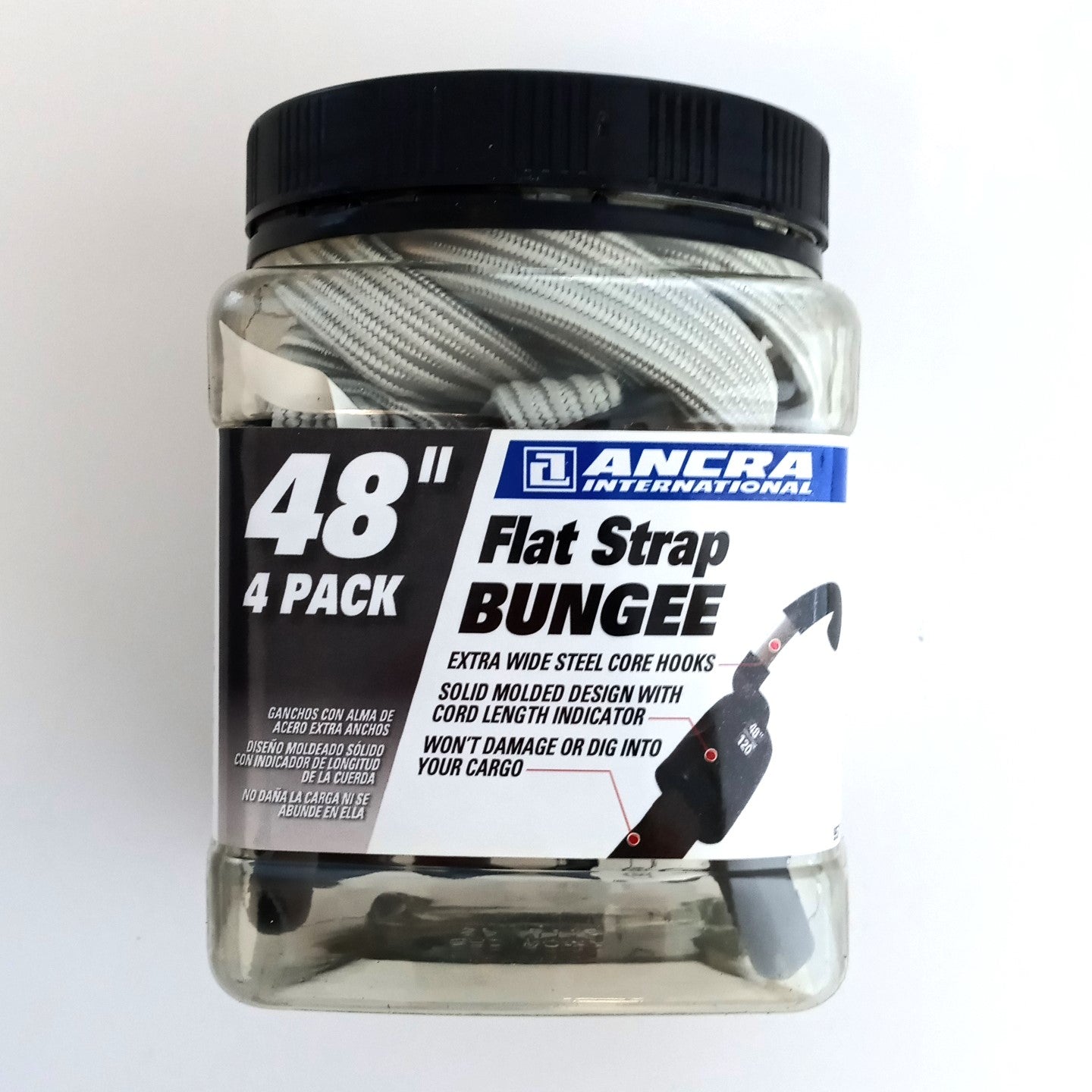 Ancra 95717 48" Flat Strap Bungee Cords 4 Pack