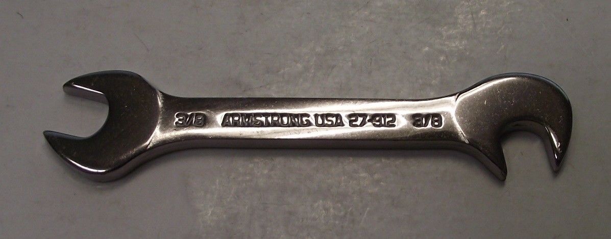 Armstrong 27-912 3/8" Open End Midget Wrench 15 & 75 Degree USA