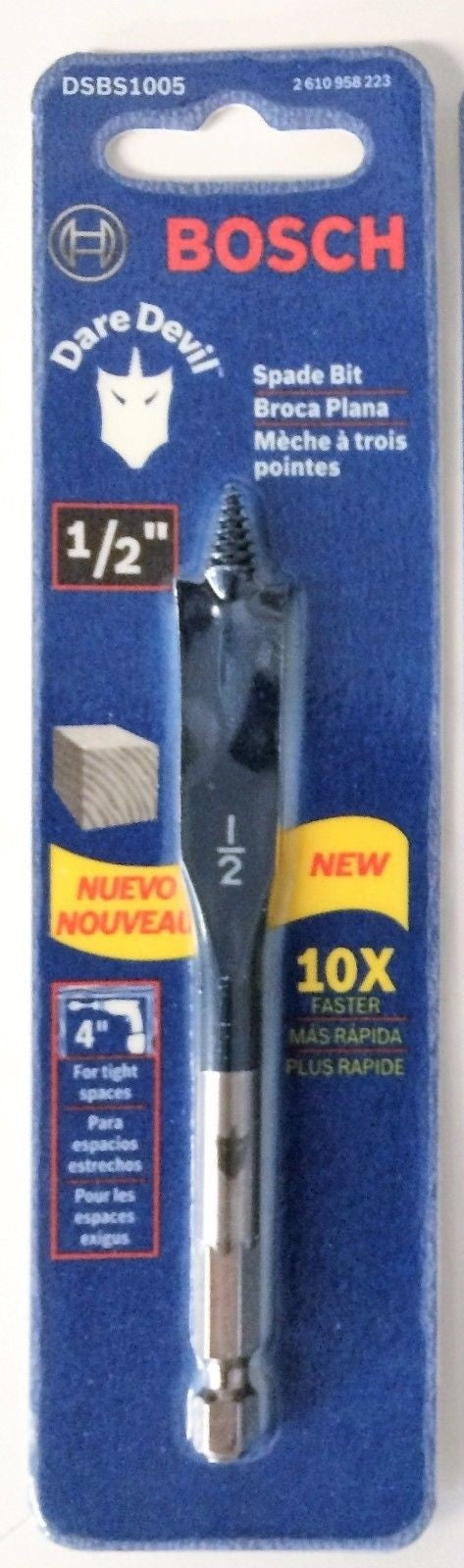 Bosch Dare Devil Spade Stubby Drill Bit DSBS1005 1/2" x 4"