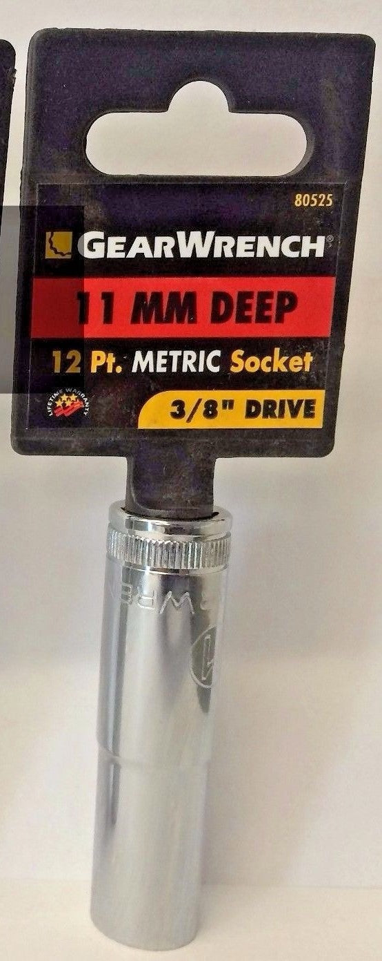 GearWrench 80525 3/8" Dr 12 Point Deep Metric Socket 11mm