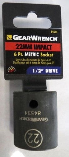 Gearwrench 84534 1/2" Dr 6pt. Impact Socket 22mm