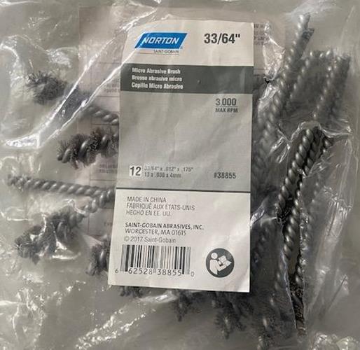 Norton 38855 33/64" Micro Abrasive Tube Brush 12pcs.