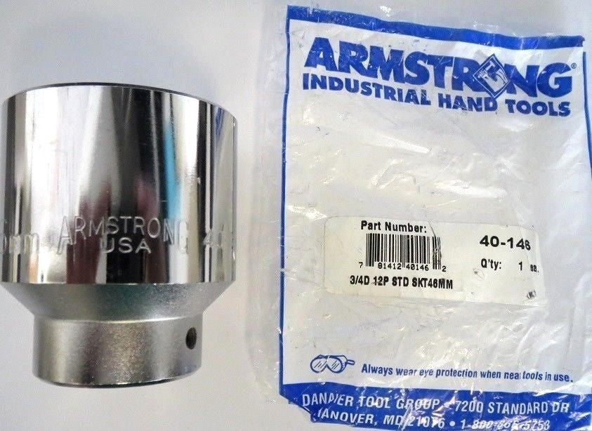 Armstrong 40-146 46mm 3/4" Drive 12 Point Socket USA