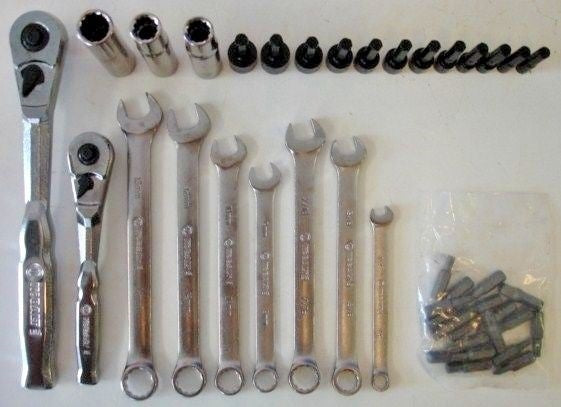 Kobalt 2308412 43pc Assorted Ratchet, Wrench, Socket, Nut Driver & Bit Set USA