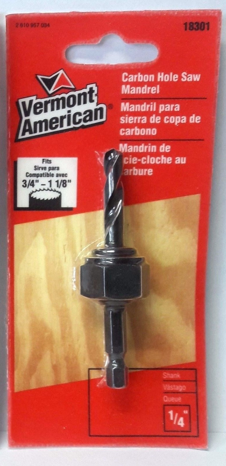 Vermont American 18301 3/4" to 1-1/8" Carbon Hole Saw Mandrel