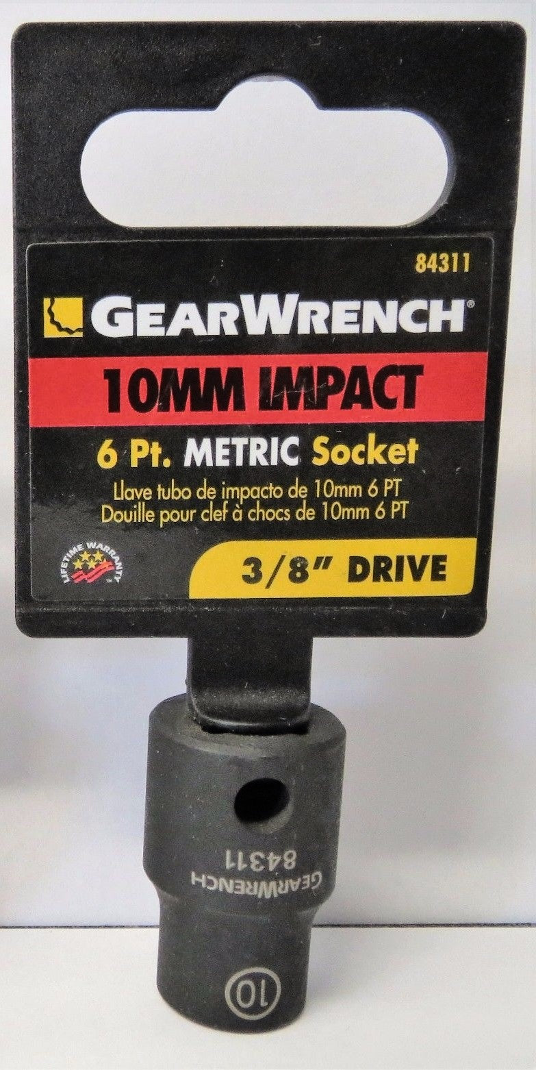 GearWrench 84311 3/8" Drive 10mm 6 Point Impact Socket