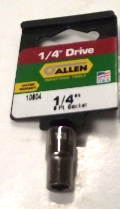 ALLEN 10024 1/4" Chrome Socket 1/4" Drive 6-Point USA