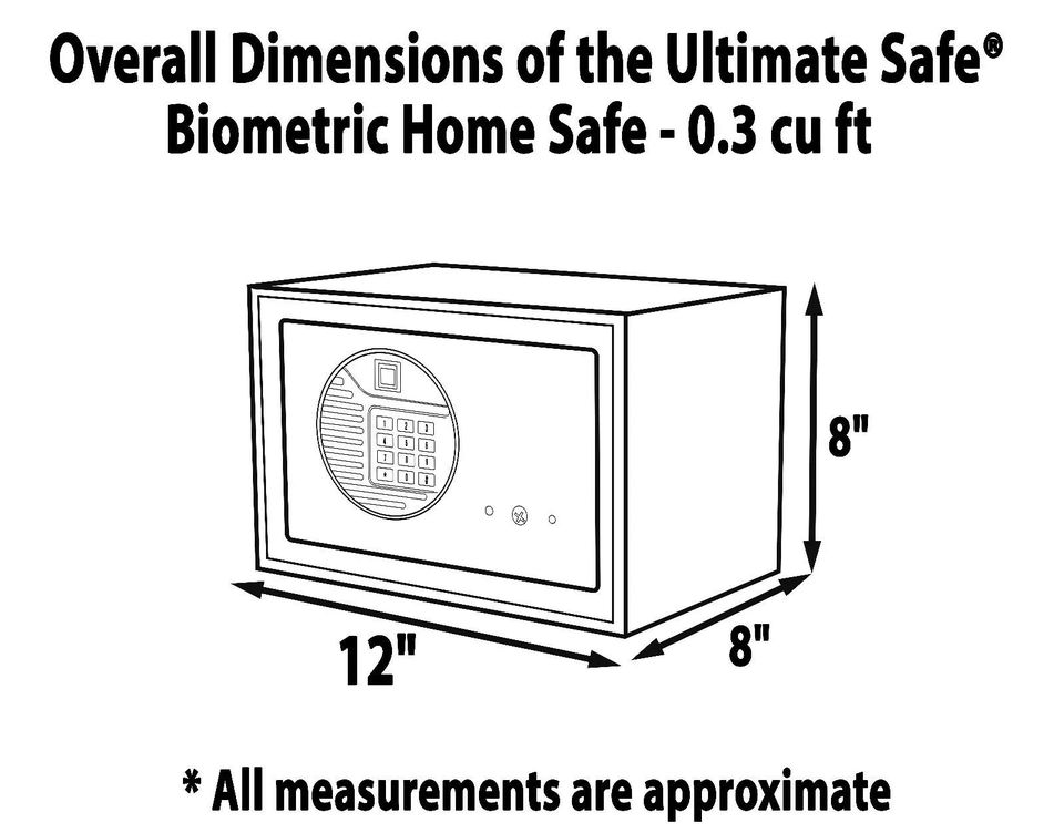 Ultimate Safe 20BIOM 0.3 cu ft Biometric Fingerprint Digital Home Office Small Safe Box