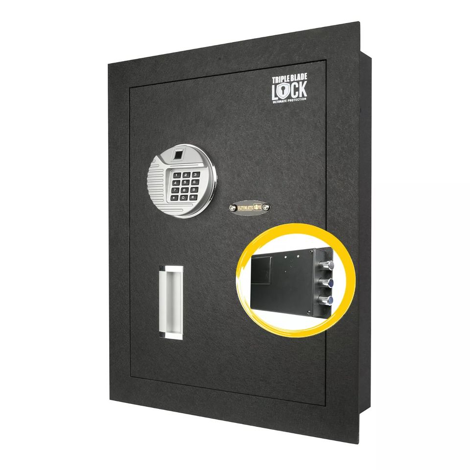 Ultimate Safe 48BIOM 0.52 cubic feet Biometric Fingerprint Hidden Wall Safe with Triple