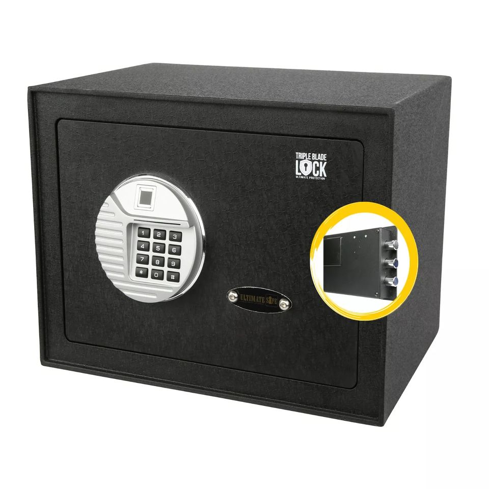 Ultimate Safe 25BIOM 0.5 cubic feet Biometric Fingerprint Home Office Safe Box and Triple Lock