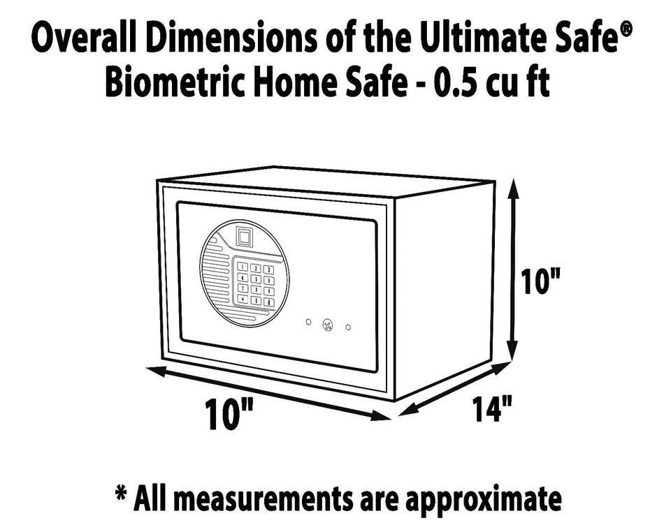 Ultimate Safe 25BIOM 0.5 cubic feet Biometric Fingerprint Home Office Safe Box and Triple Lock