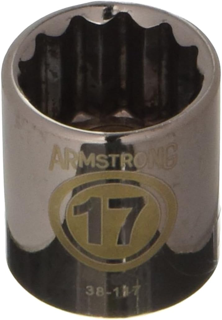 Armstrong 38-117 17mm, 12 Point, 3/8-Inch Drive Metric Standard Socket USA