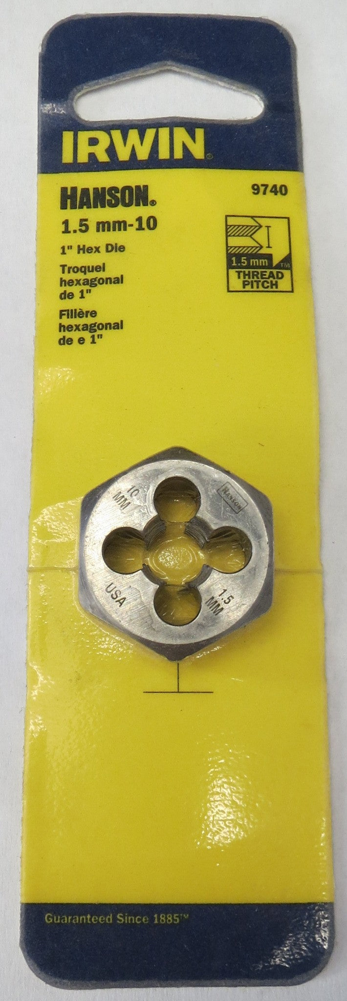 Irwin Hanson 9740 1.5mm - 10mm 1" Hexagon Metric Die USA