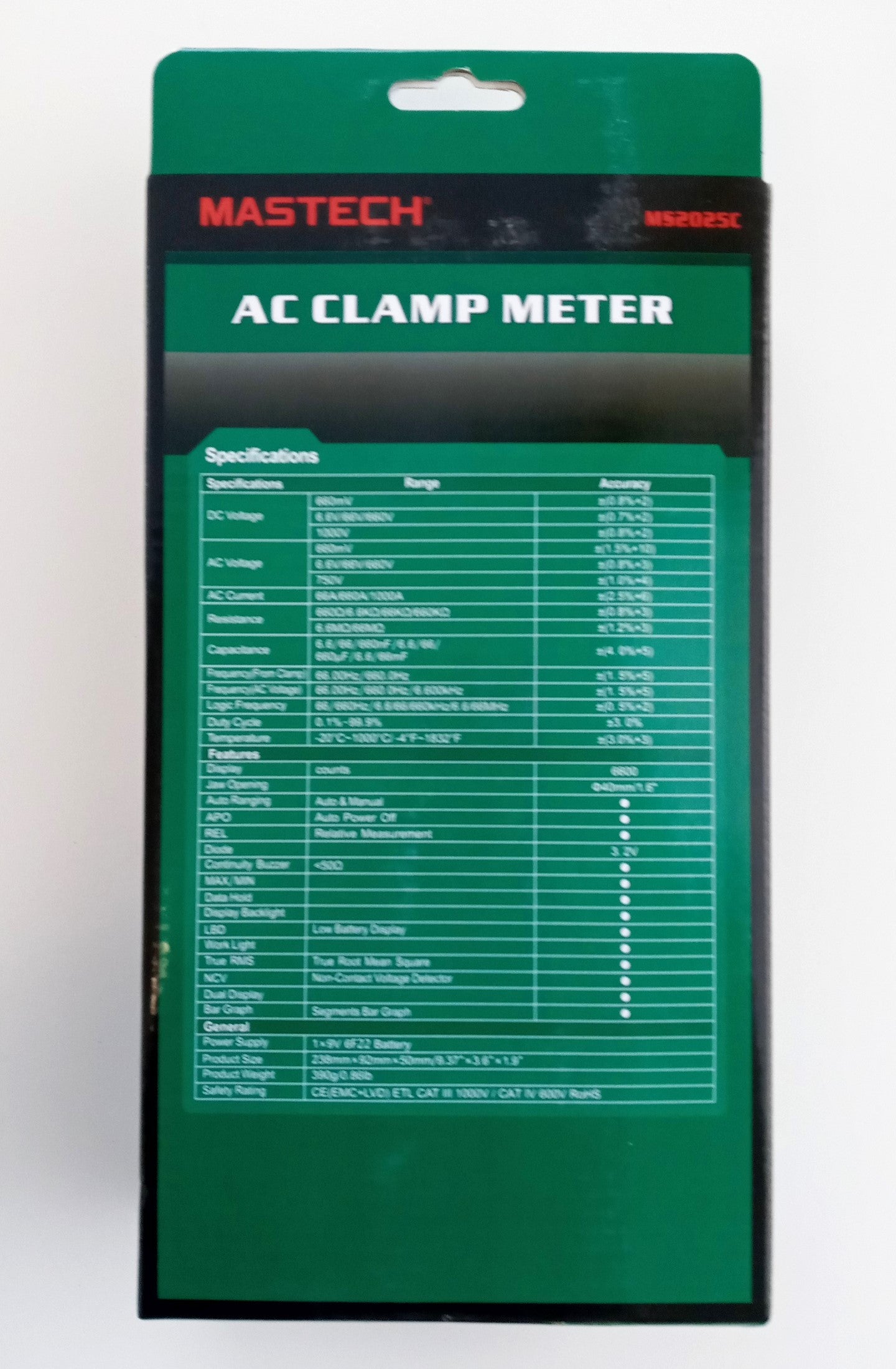 Mastech MS2025C AC/DC Digital Clamp Meter TRMS