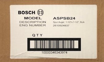 Bosch ASPSB24 1-1/2" x 7-1/2" Spur Auger Bit BULK