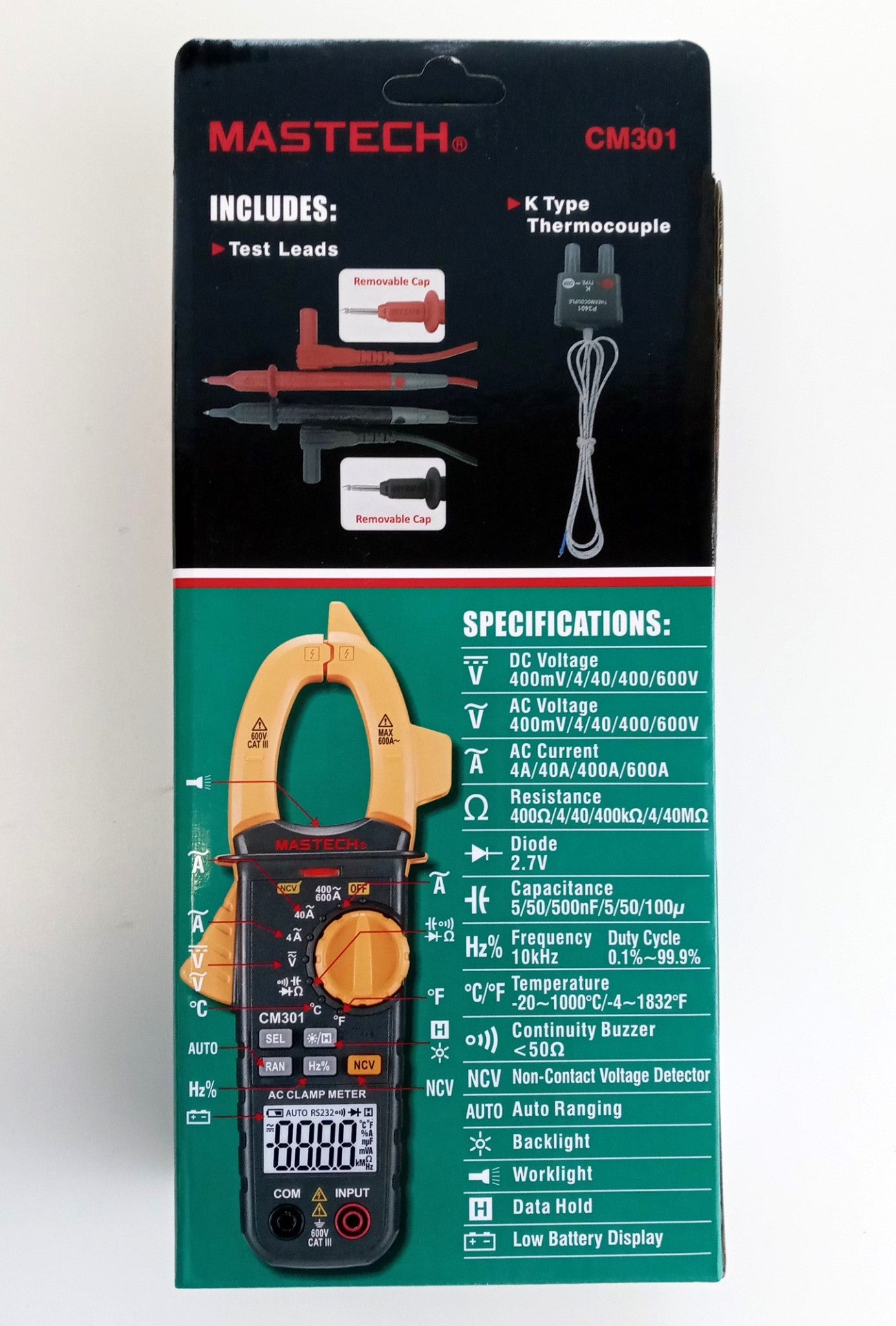 Mastech CM301 Digital Clamp Meter 600V