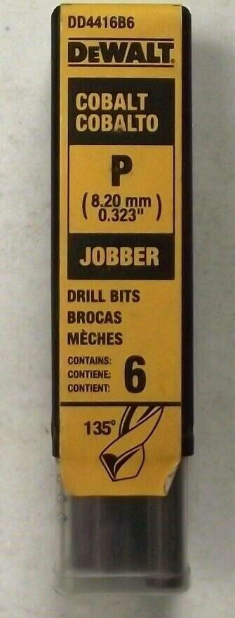 DeWalt DD4416B6 P Cobalt Lettered Jobber Drill Bits 6 Pack Germany