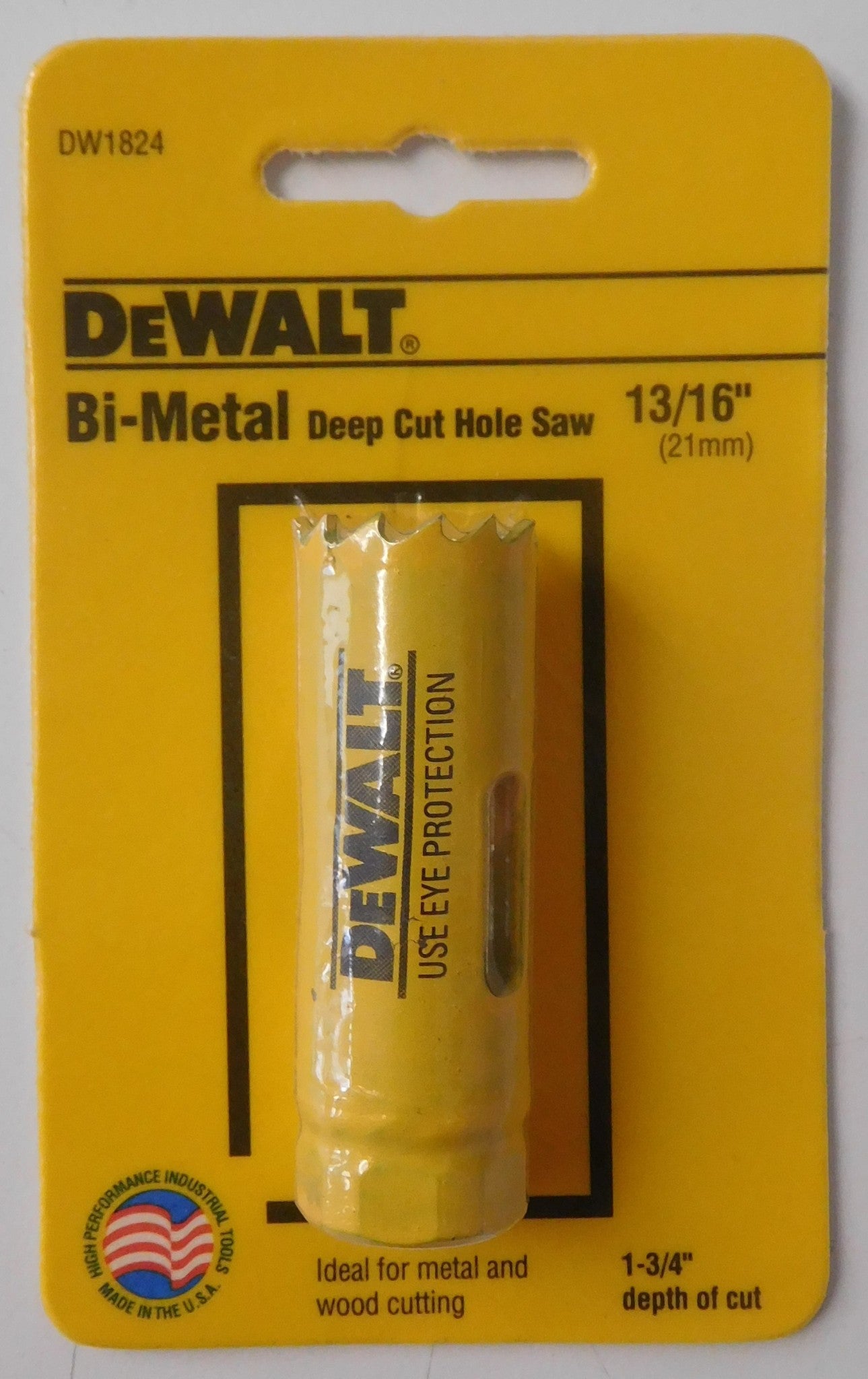 Dewalt DW1824 13/16" Bi-Metal Deep Cut Hole Saw USA