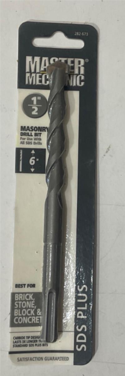 Master Mechanic 282 673 1/2" Carbide Tip 6" SDS Plus Masonry Drill Bit