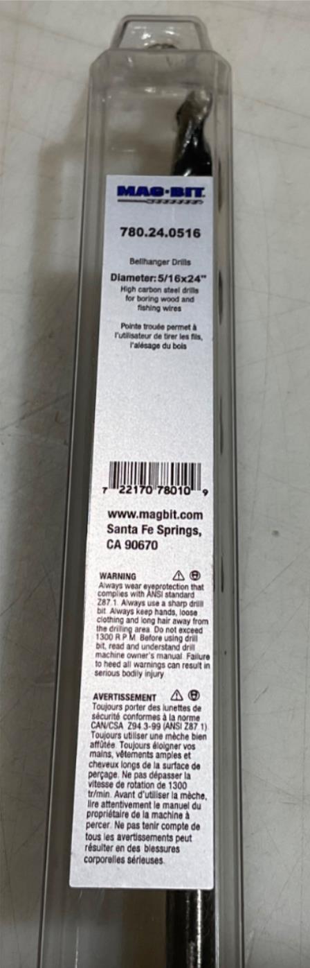 Mag-Bit 780.24.0516 5/16" x 24" Bellhanger drill #M-25