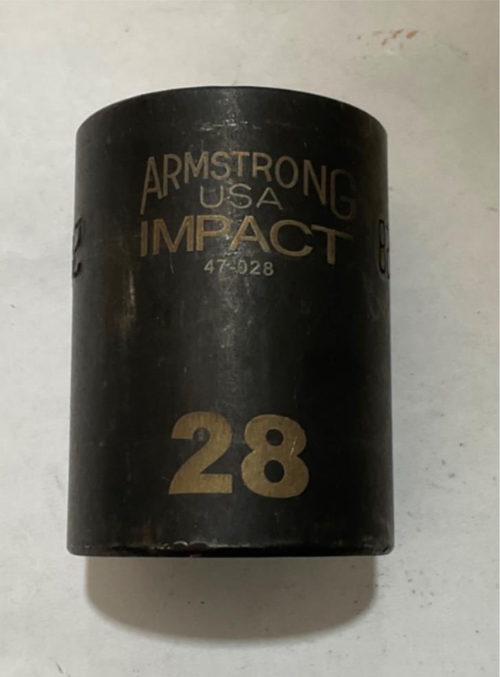 Armstrong 47-028 28mm 1/2" Dr. 6pt Impact Socket USA