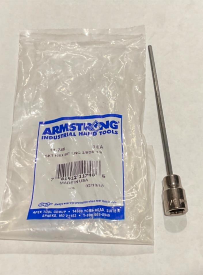 Armstrong 11-748 1/8” Long Hex Bit Socket 3/8” Dr. USA