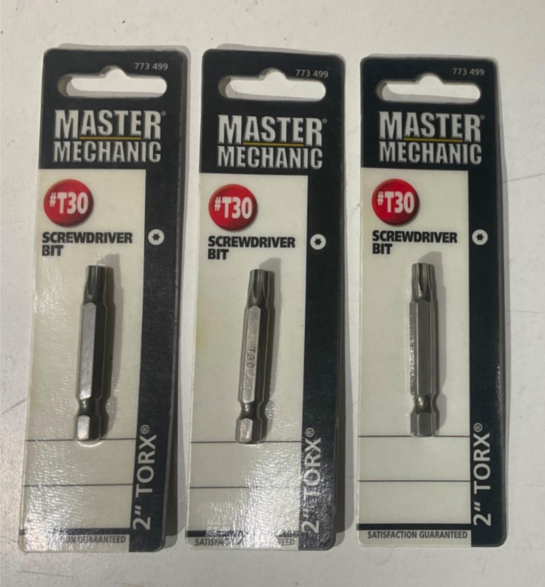 Master Mechanic 773 499 T30 Screwdriver Bit 2" Torx 3pks