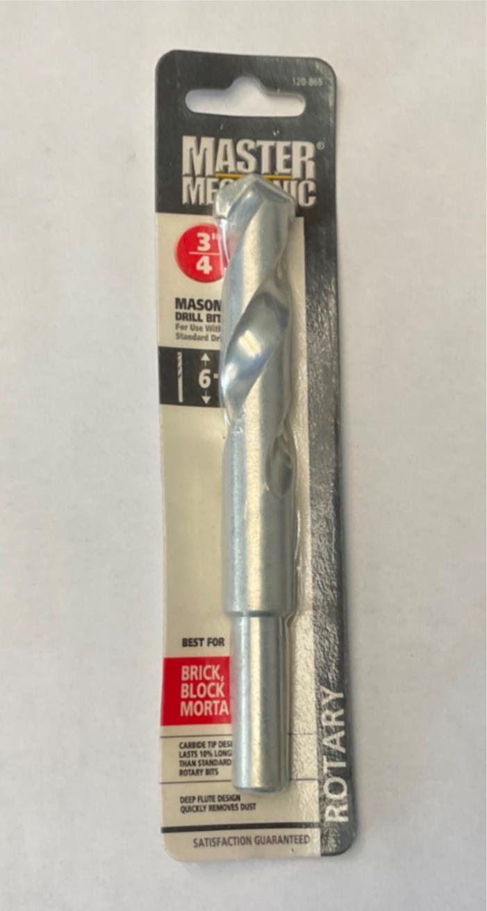 Master Mechanic 120 865 3/4" 6" Carbide Tip Masonry Drill Bit