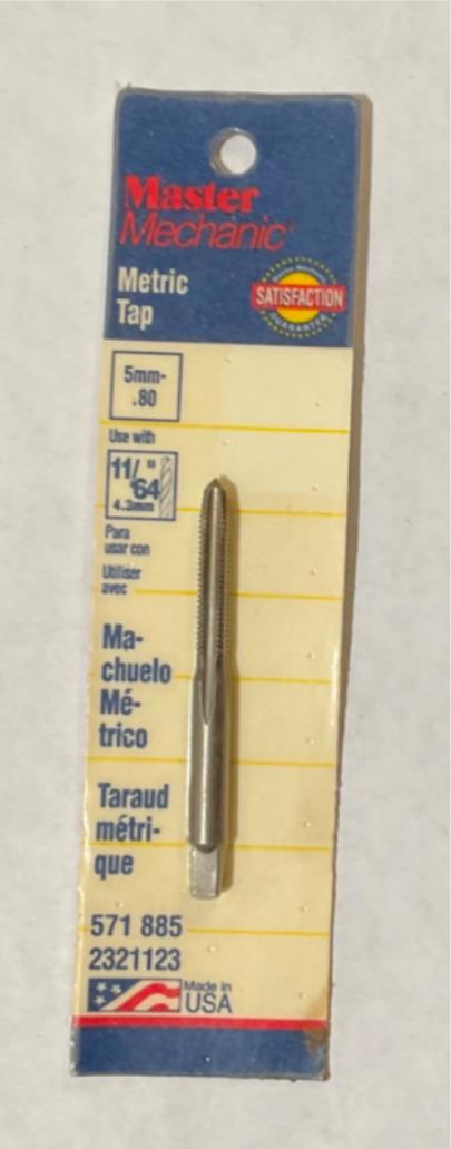 Master Mechanic 571 885 5mm-.80 Metric tap USA