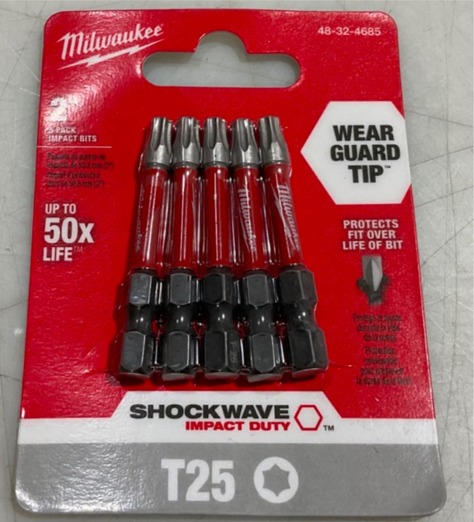 Milwaukee 48-32-4685 T25 x 2" Impact Bits 5pk #51