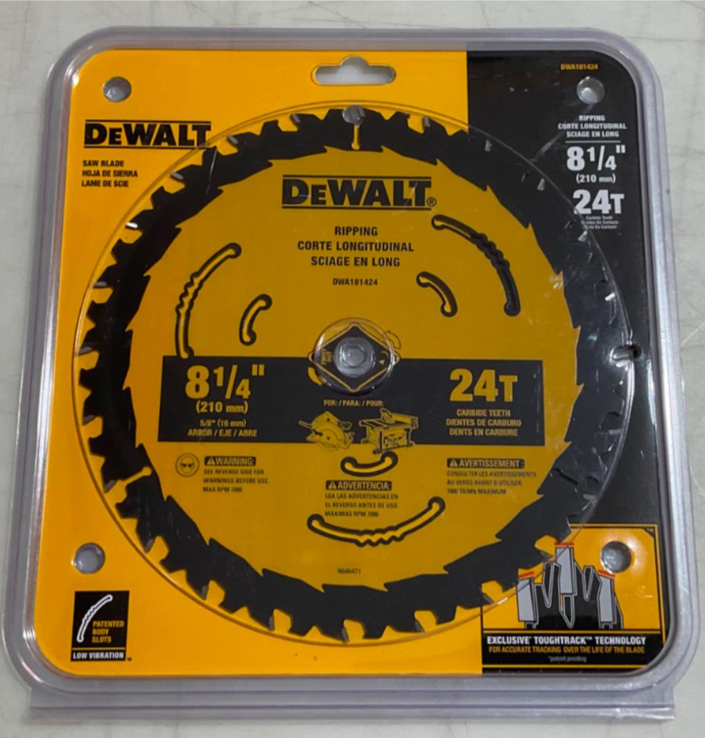 DeWalt DWA181424 8-1/4" 24T Carbide Teeth Ripping Saw Blade