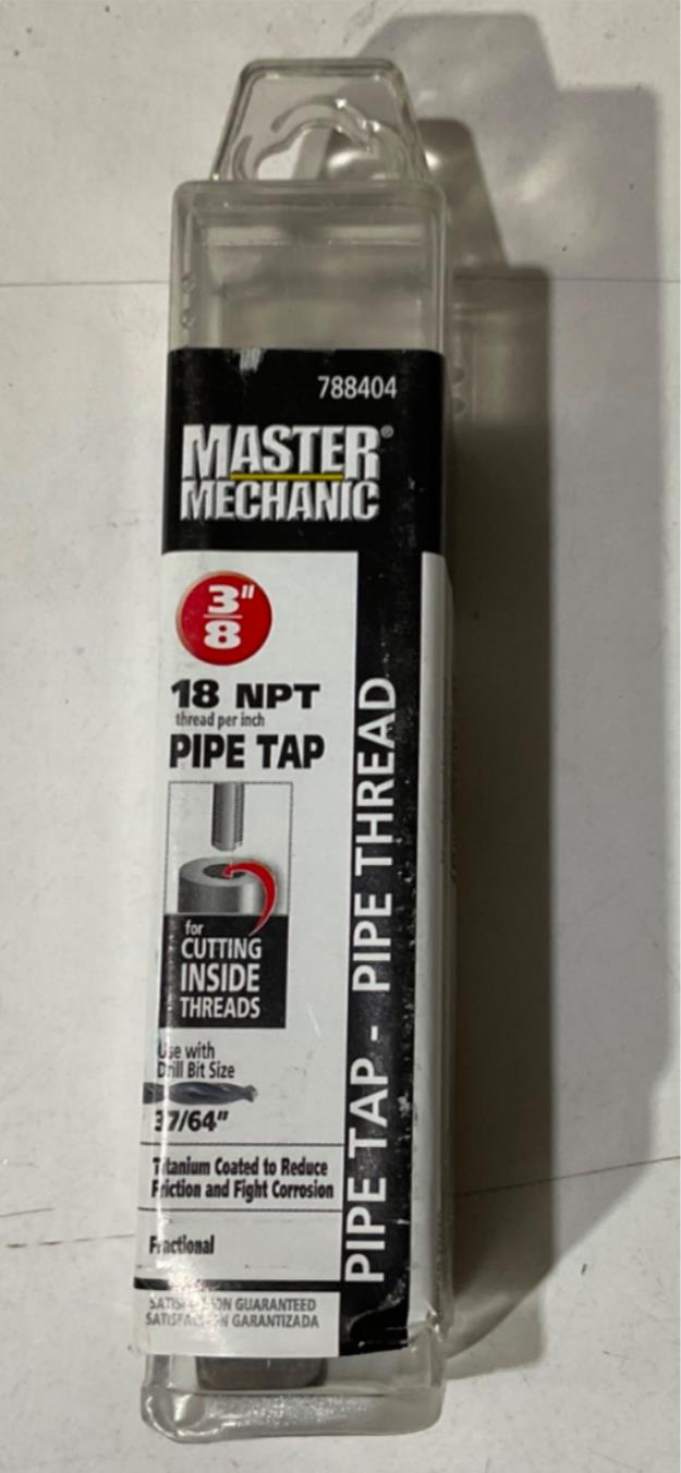 Master Mechanic 788404 3/8" 18NPT Titanium coated Pipe Tap - Pipe Thread