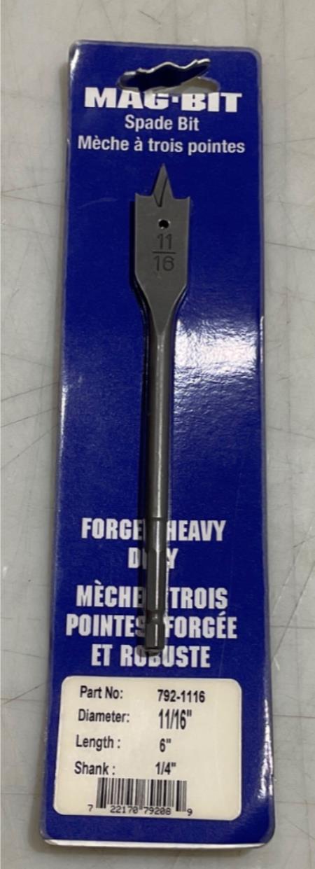 Mag-Bit 792-1116 11/16" x 6" Spade bit