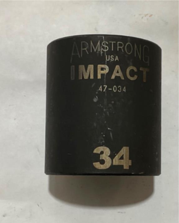 Armstrong 47-034 34mm 1/2" Dr 6pt Impact Socket USA