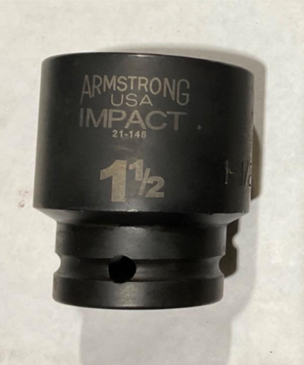 Armstrong 21-148 1-1/2” 12pt 3/4” Dr. Impact socket USA