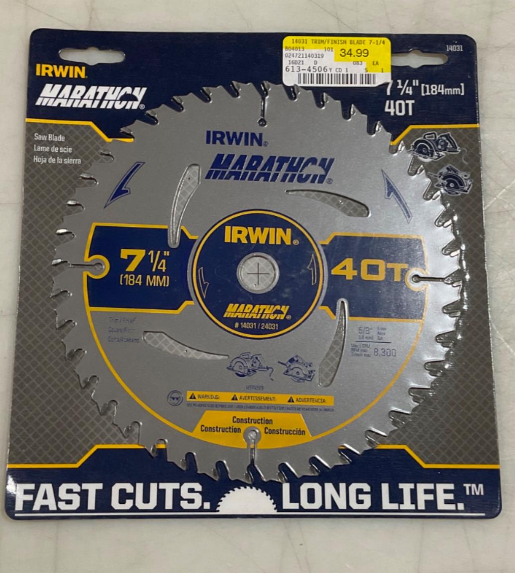 Irwin 14070 10" x 40T Construction Carbide General Purpose Circular Saw Blade