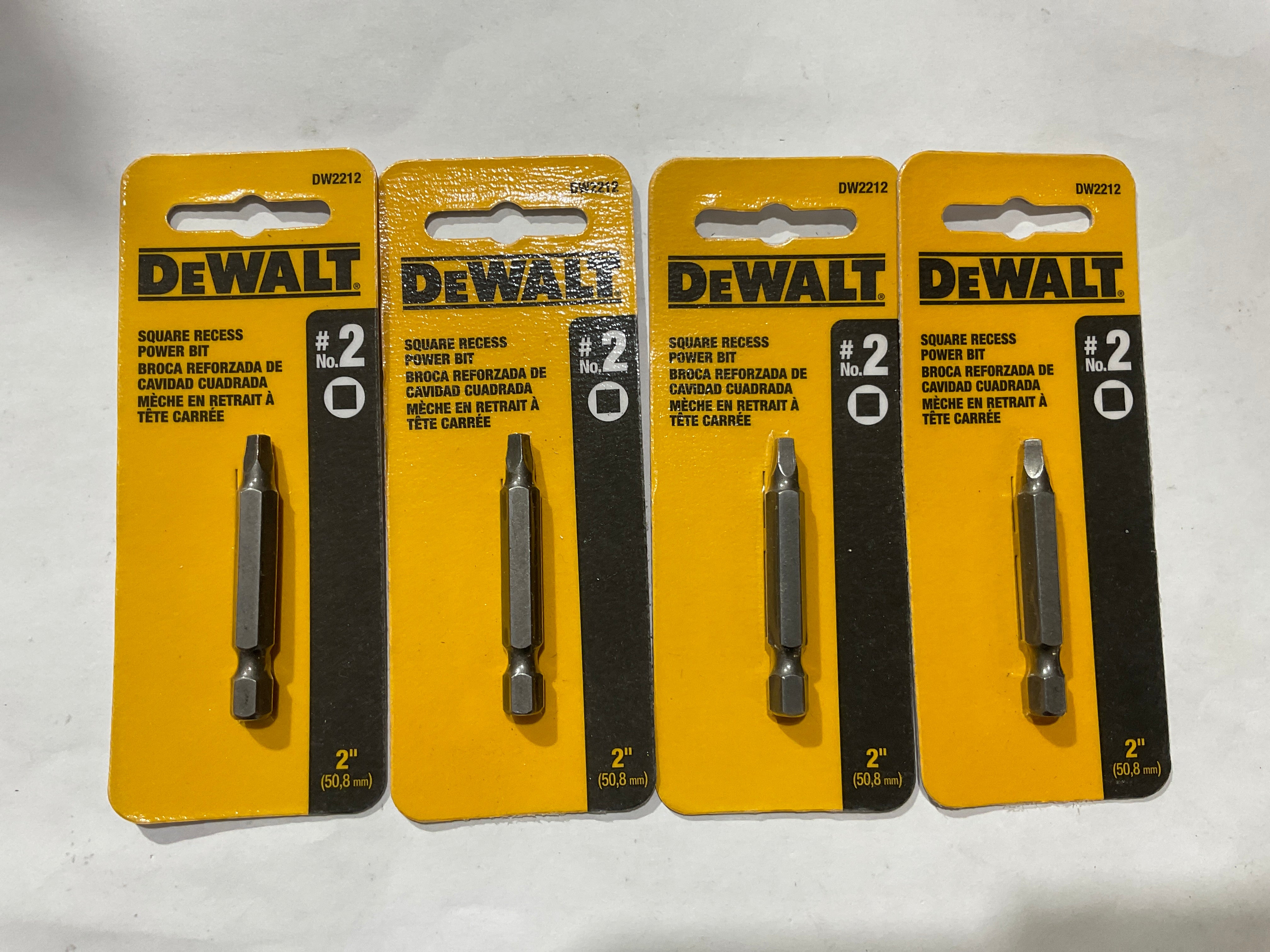 DeWalt DW2212 #2 Square Recess Power Bit 4pcs #I-91