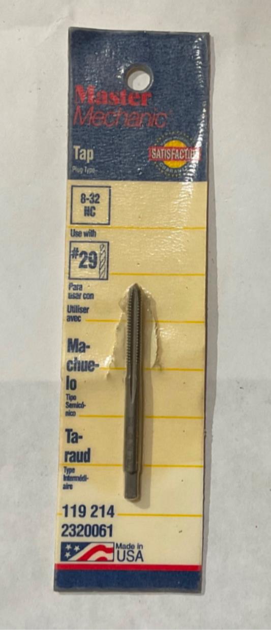 Master Mechanic 119 214 8-32 NC Plug Type Tap USA #53