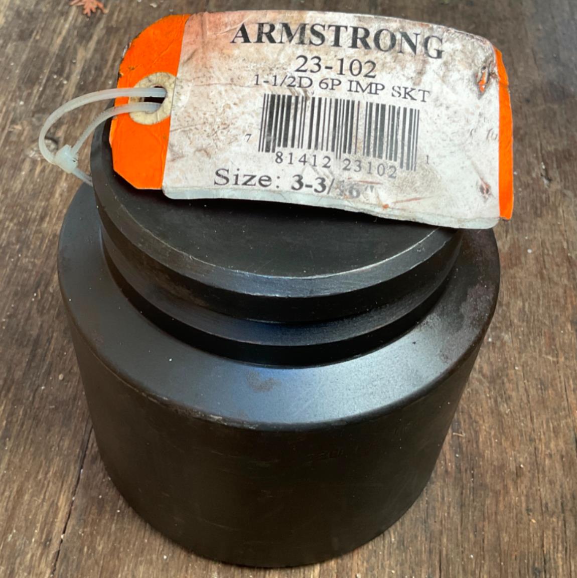 Armstrong 23-102 3-3/16" 1-1/2" Dr., 6pt Impact Socket USA #8