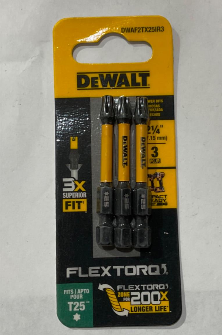 DeWalt DWAF2TX25IR3 T25 FlexTorq 3pk power bits #I-86