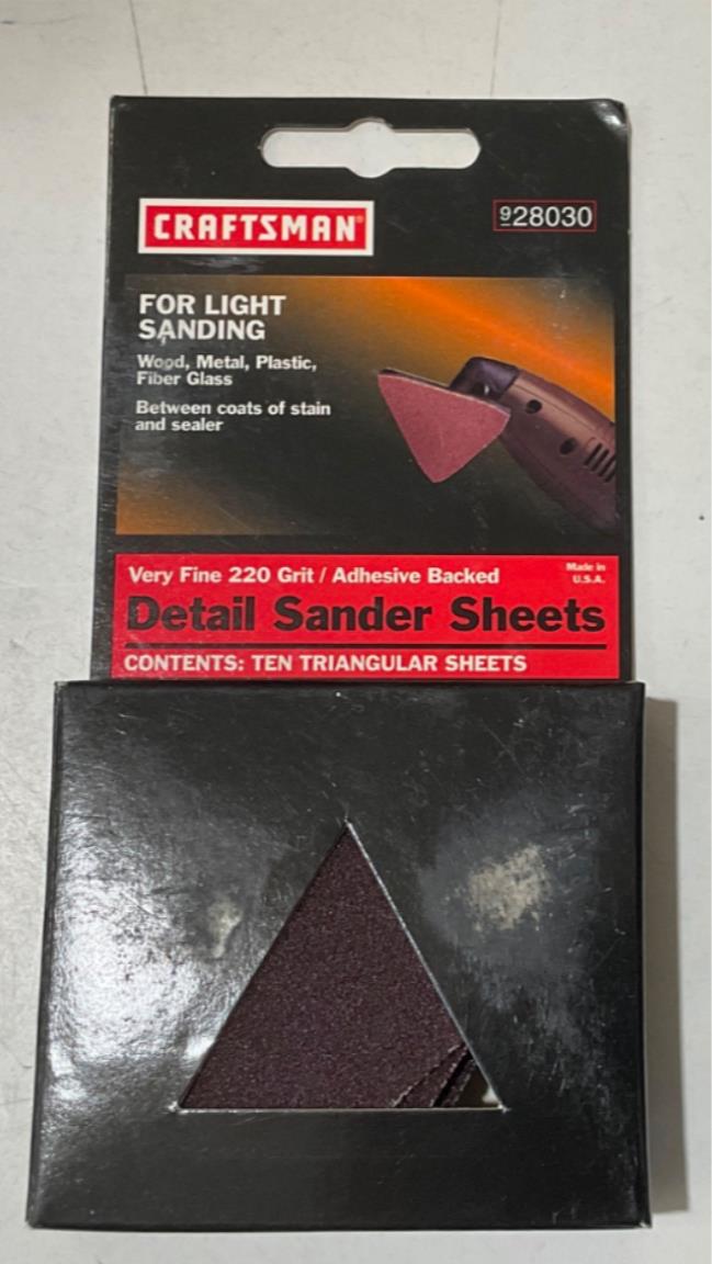 Craftsman 28030 Detail Sander Sheets 220Grit Adhesive Backed