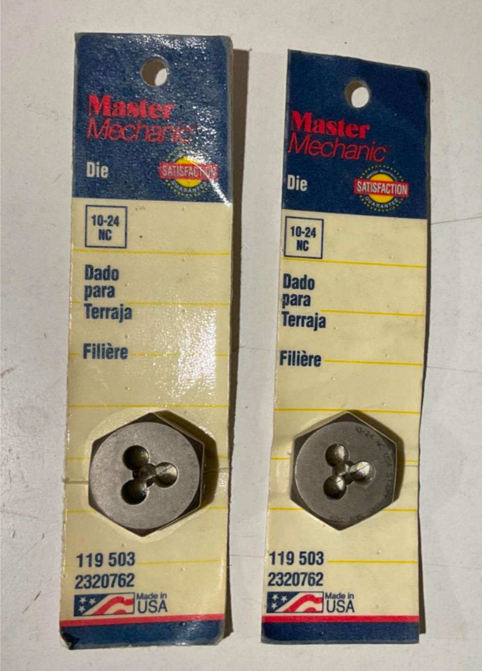 Master Mechanic 119 503 10-24 NC Die USA 2pks