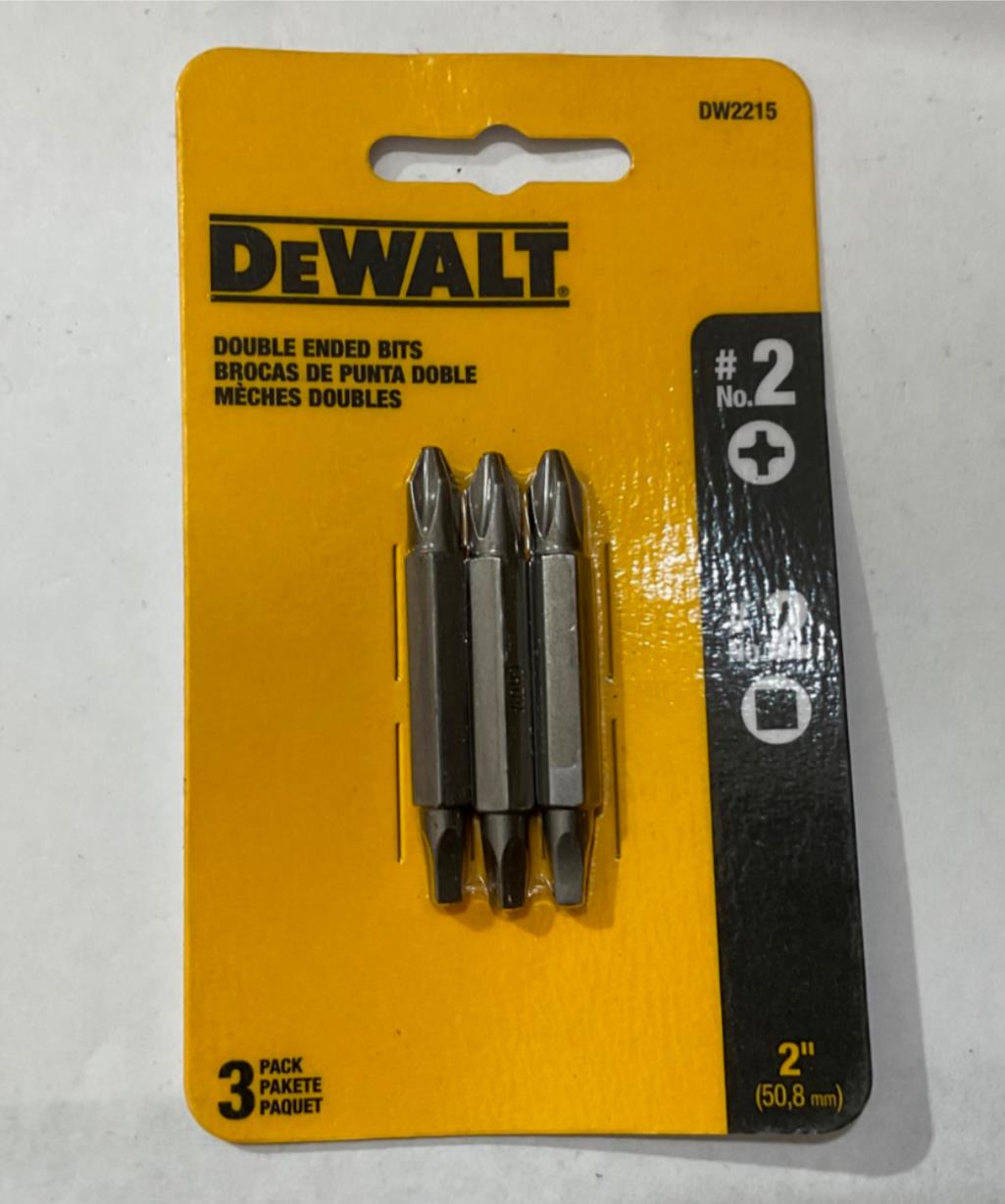 DeWalt DW2215 Double ended bit 3pk #2 phillips, #2 square #I-88