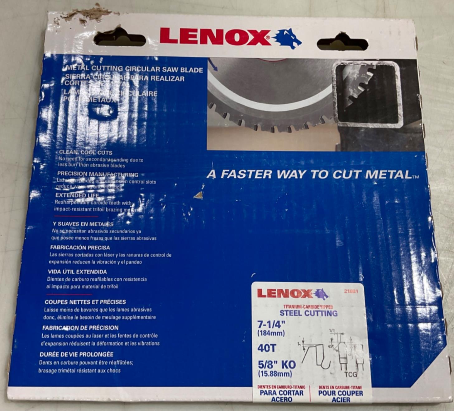 Lenox 21881 7-1/4" 40T Titanium-Carbide tipped Steel Cutting Saw Blade #B-12