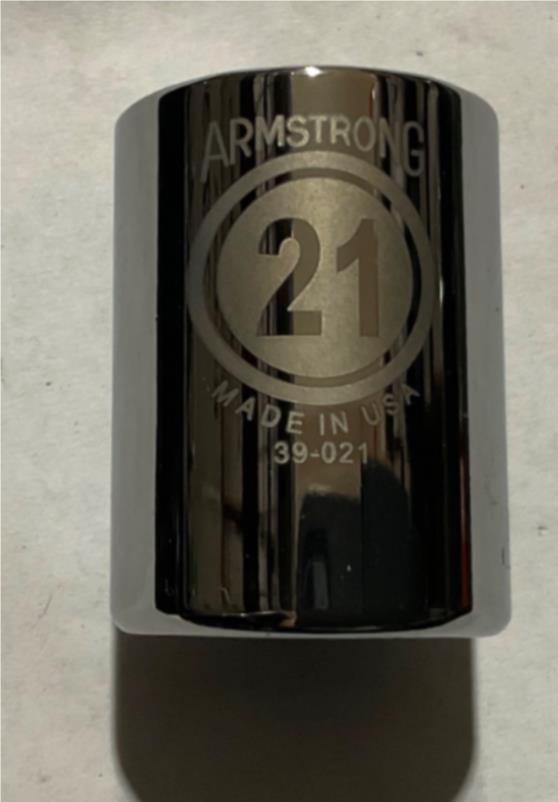 Armstrong 39-021 21mm 1/2” Dr 6pt standard socket USA