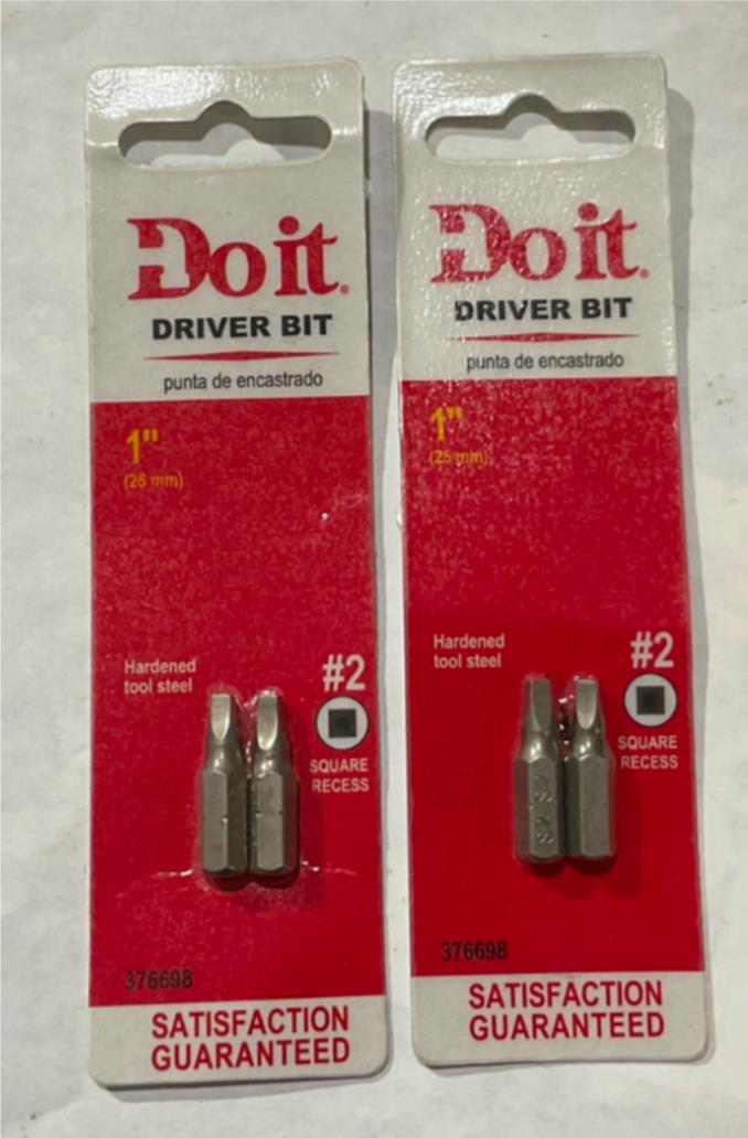 Do it 376698 #2 x 1" square recess driver bits 2-pks