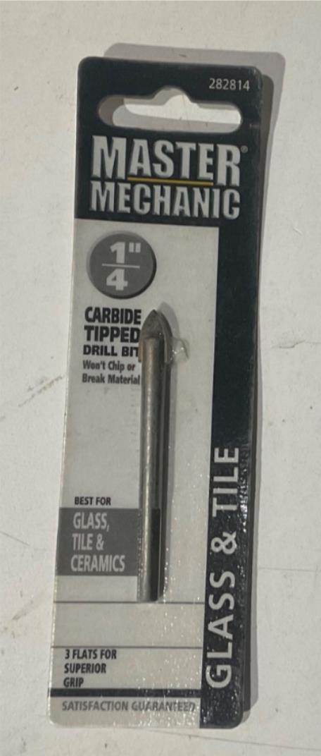 Master Mechanic 282814 1/4" Carbide Tipped Glass & Tile Drill Bit