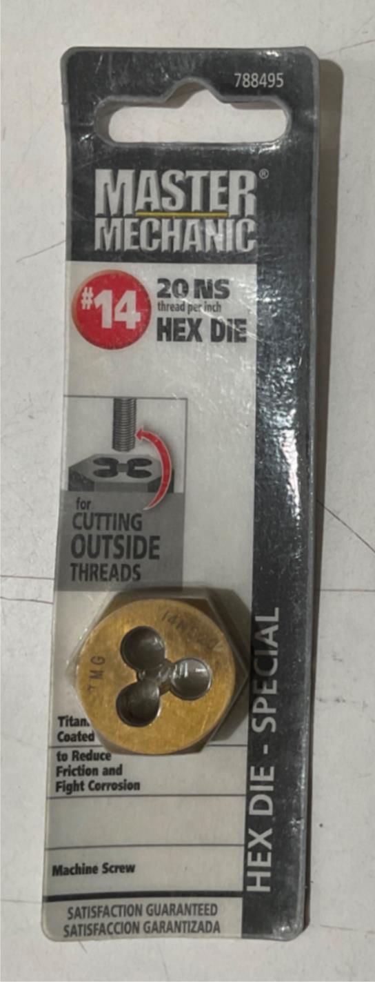 Master Mechanic 788495 #14 20 NS Titanium coated Hex Die-Special