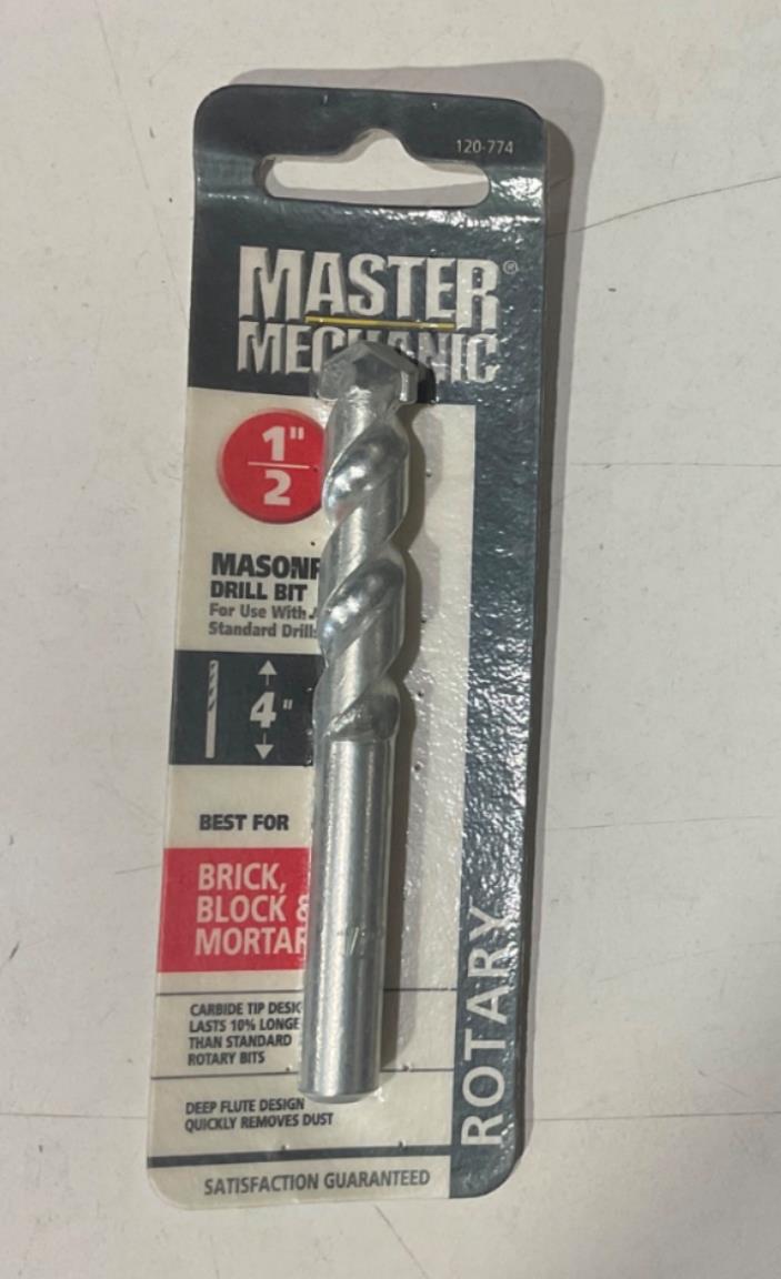 Master Mechanic 120 774 1/2" Carbide Tip 4" Masonry Rotary Drill Bit