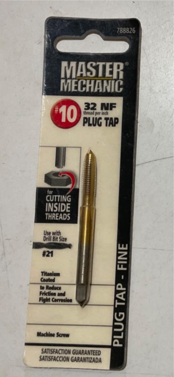 Master Mechanic 788826 #10 32 NF Titanium Coated Plug Tap-Fine